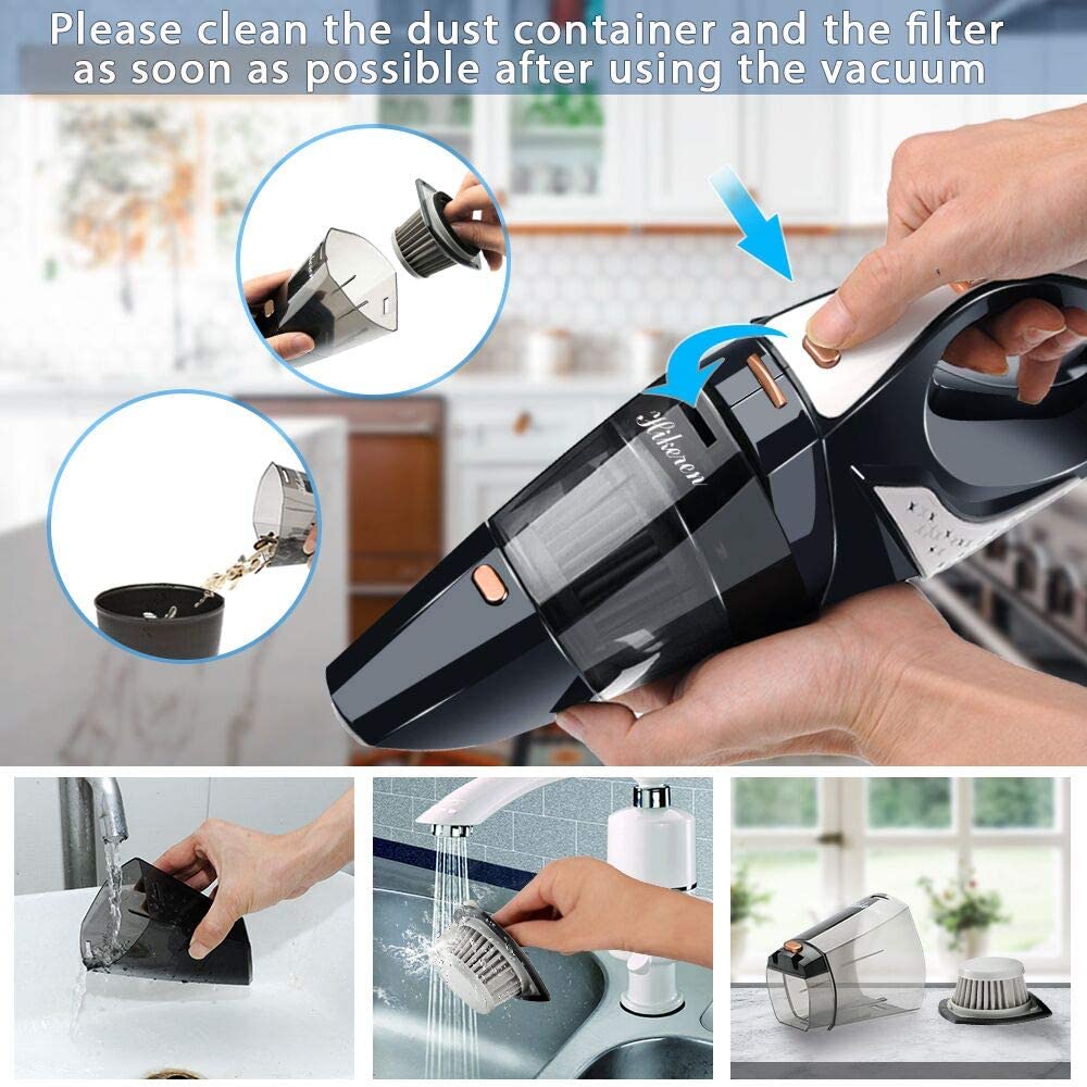 7000PA Powerful Cyclonic Suction Mini Handheld Vacuum Cordless Cleaner